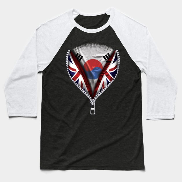 South Korean Flag  South Korea Flag zipped British Flag - Gift for South Korean From South Korea Baseball T-Shirt by Country Flags